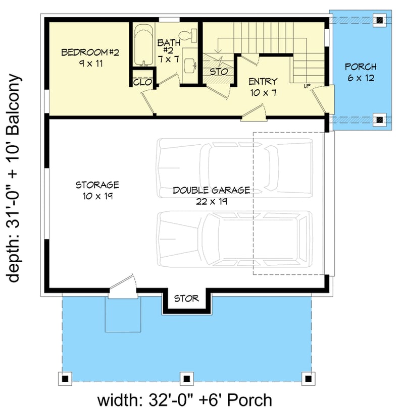Plan 68760VR: Modern Mountain Home Plan with Ship-ladder-access Loft Space - 1571 Sq Ft - Floor Plan - Main Level - Contemporary, Mid Century Modern, Modern, Mountain, Northwest, Vacation