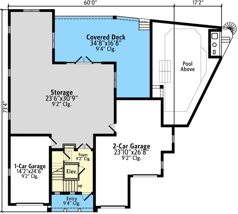 Plan 65666BS: Luxury Low Country Home Plan with Elevator and Two Laundry Rooms - Floor Plan - Lower Level - Coastal, Florida-Style, Low Country, New American, Southern, Transitional