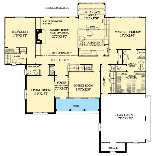 Plan 32504WP: English Cottage with Expansion - Floor Plan - Main Level - Cottage, Country, European