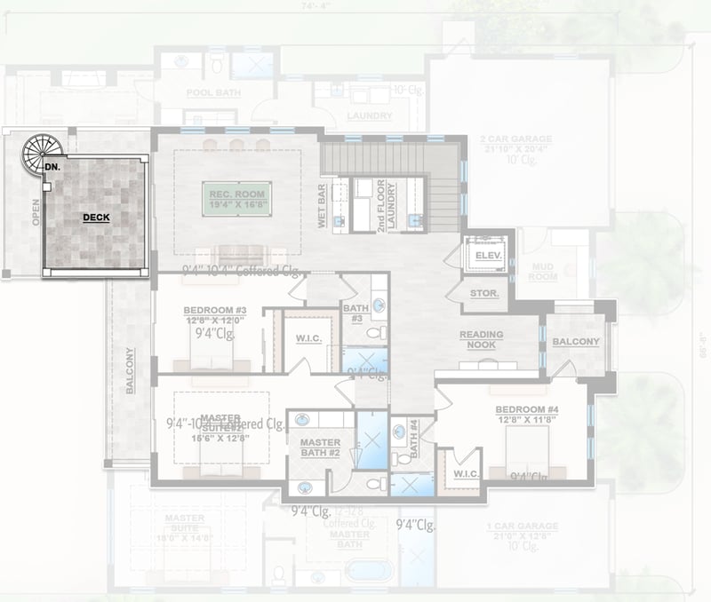 Plan 86094BW: Contemporary Coastal Home Plan with Main-floor Master Bedroom - Floor Plan - 3rd Floor - Coastal, Contemporary, European, Florida-Style, Transitional
