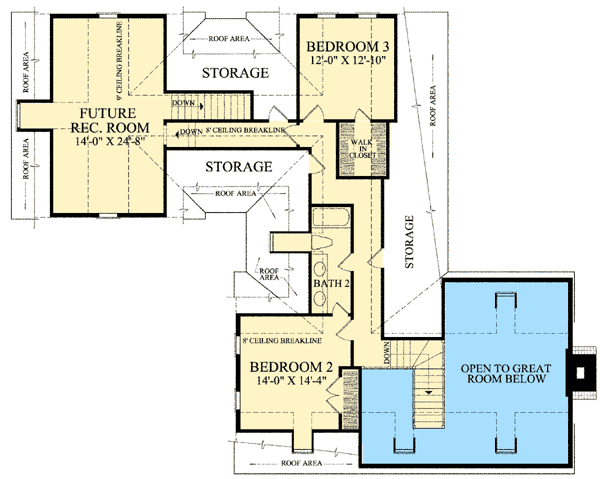 Plan 32515WP: Secluded Master Suite - Floor Plan - 2nd Floor - Cape Cod, Traditional