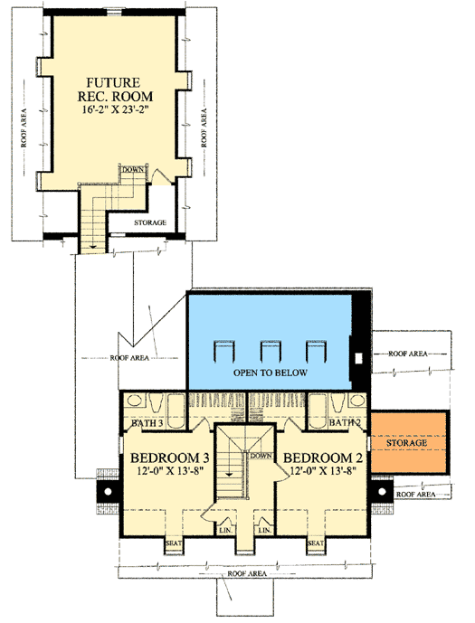 Plan 32517WP: Over-Sized Great Room - Floor Plan - 2nd Floor - Cape Cod, Country, Traditional