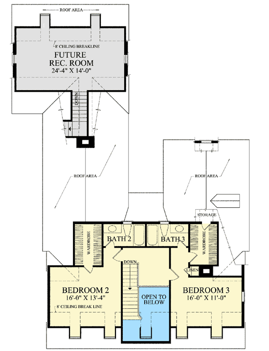 Plan 32525WP: Adorable Cape Codder - Floor Plan - 2nd Floor - Cape Cod, Cottage, Traditional