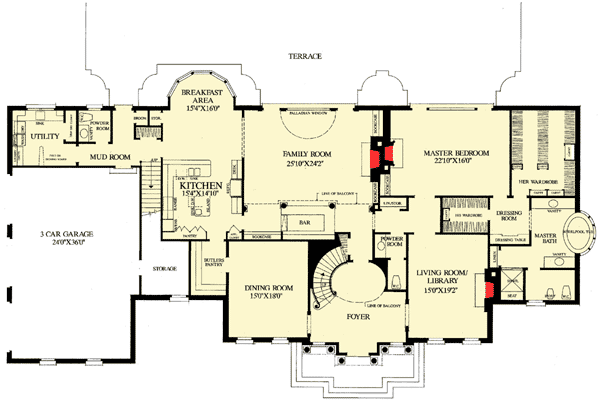 Plan 32540WP: Gracious Georgian Home Plan - Floor Plan - Main Level - Colonial, Georgian, Traditional