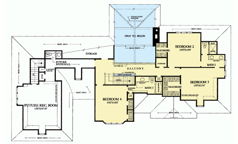 Plan 32577WP: Distinctive Tudor Home Plan - Floor Plan - 2nd Floor - European, French Country, Tudor