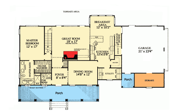 Plan 32579WP: Second Floor Sitting Area - Floor Plan - Main Level - Country, Southern, Traditional