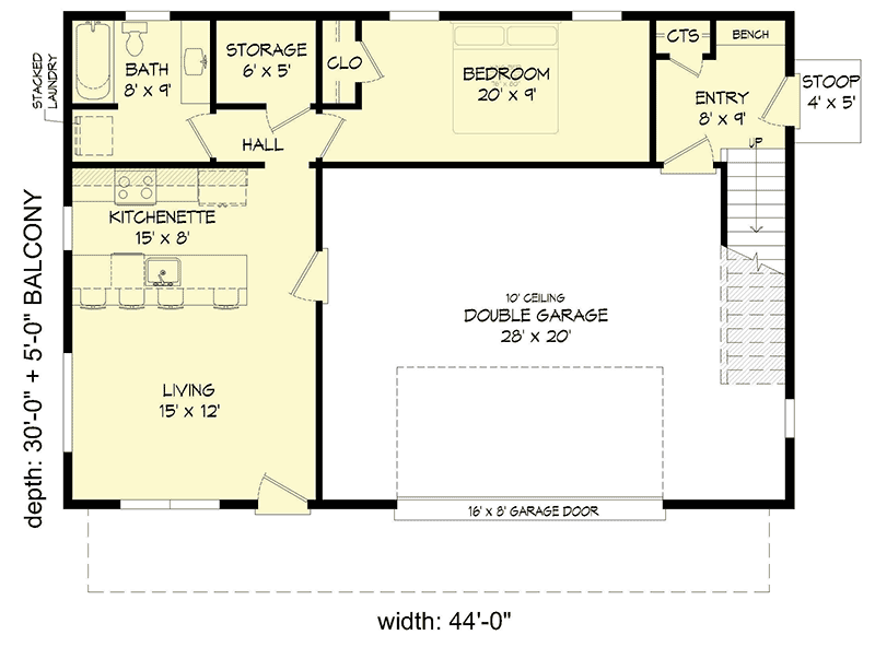 Plan 68774VR: Modern Mountain Home Plan with Ground Floor Apartment - Floor Plan - Main Level - Contemporary, Modern, Mountain
