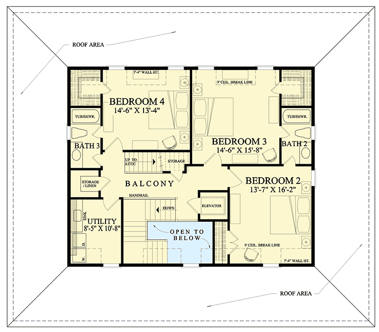 Plan 32651WP: Dramatic Low Country House Plan - Floor Plan - 2nd Floor - Louisiana-Style, Low Country, Southern