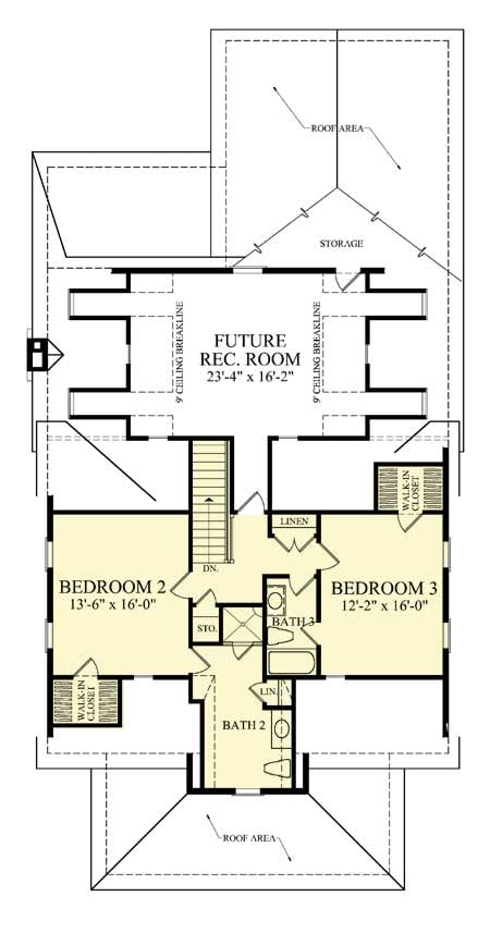 Plan 32657WP: Charming Cottage House Plan - Floor Plan - 2nd Floor - Cottage, Southern