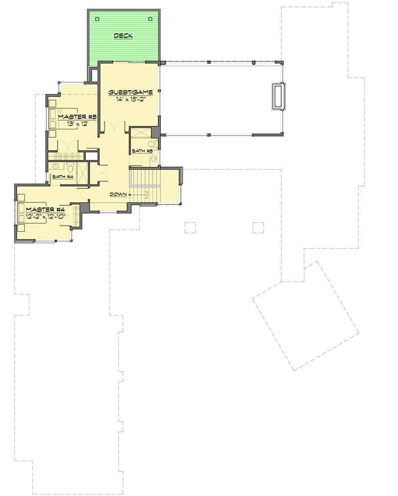 Plan 54243HU: Spacious Contemporary Northwest Home Plan with Glass-enclosed Great Room - Floor Plan - 2nd Floor - Contemporary, Mid Century Modern, Modern, Northwest