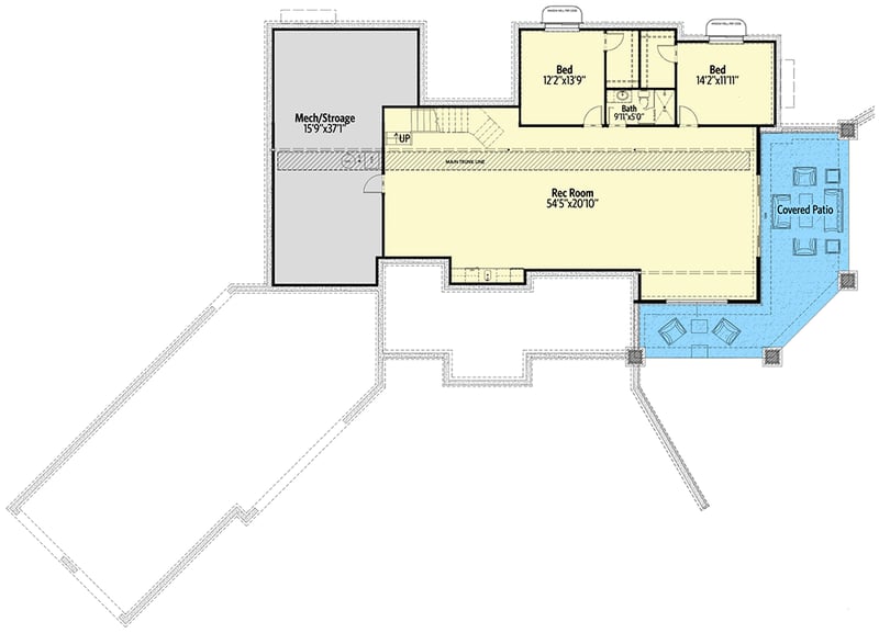 Plan 64518SC: Mountain Craftsman House Plan with Two Master Suites and 4-Car Garage - Floor Plan - Lower Level - Craftsman, Mountain