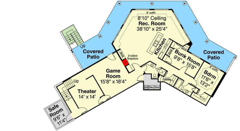 Plan 72277DA: Hillside House Plan with Walkout Lower Level - Floor Plan - Lower Level - Contemporary, Mountain, Traditional