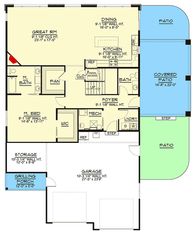Plan 135070GRA: Traditional Northwest Home Plan with Main-level Master Bedroom - Floor Plan - Main Level - Northwest, Traditional