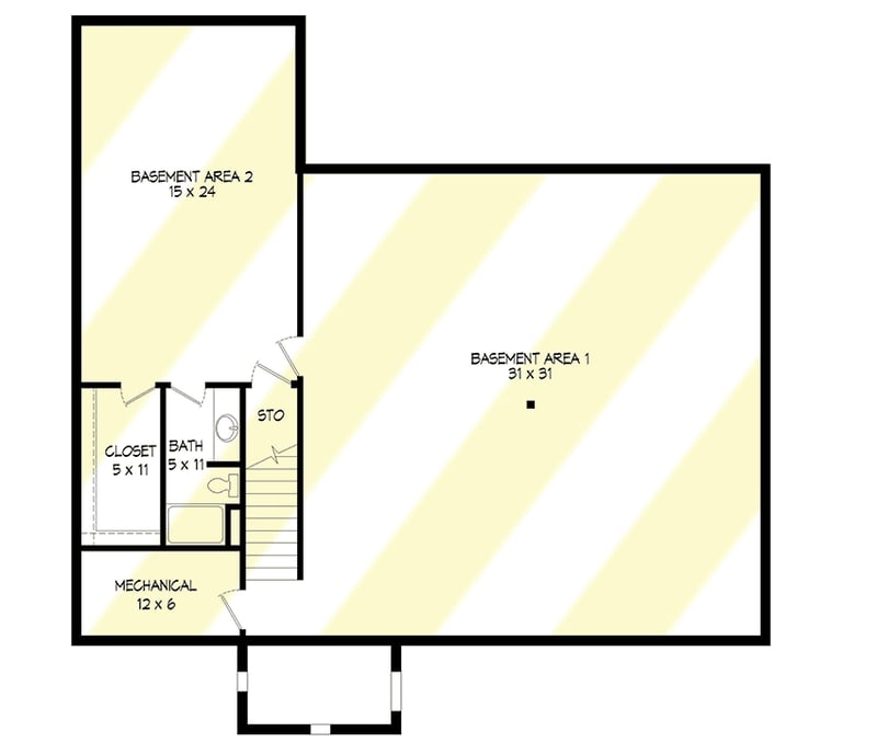Plan 68820VR: Lake Retreat with 3-Side Porch and 2-Story Great Room - 2366 Sq Ft - Floor Plan - Basement - Country, Craftsman, Farmhouse, Mountain