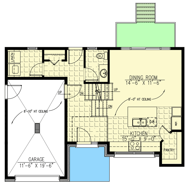 Plan 90313PD: 2-Story Modern Home Plan with Upstairs Living Room - Floor Plan - Main Level - Contemporary, Modern, Northwest