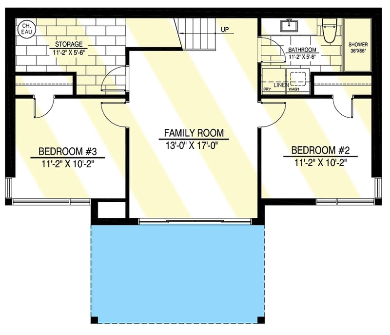 Plan 90325PD: Contemporary 3-Bed House Plan with Large Balcony Overlooking Your Rear-sloping Lot - Floor Plan - Lower Level - Contemporary, Modern, Northwest, Scandinavian, Vacation