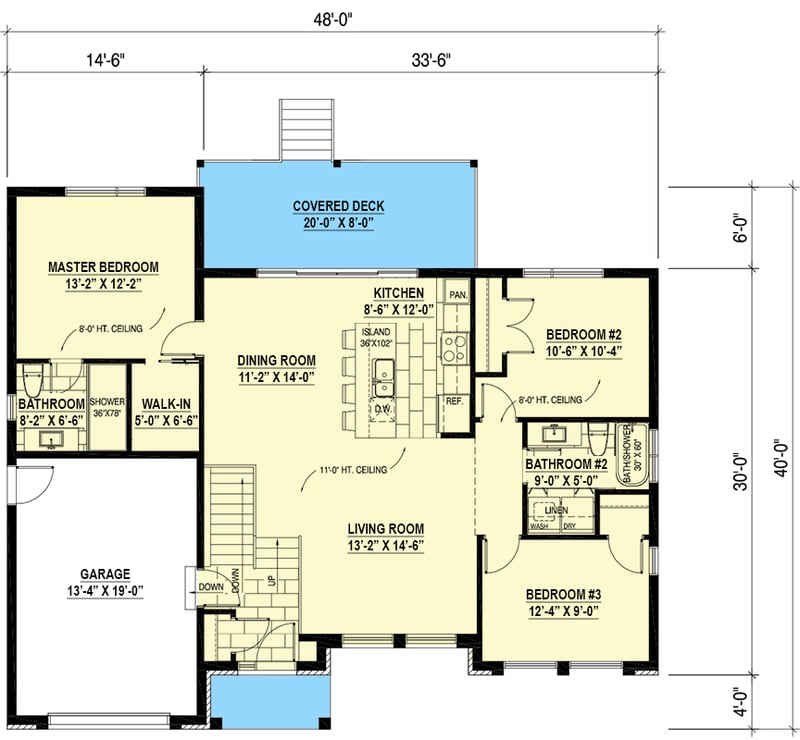 Plan 90329PD: Contemporary Ranch with Split-bed Layout - Floor Plan - Main Level - Contemporary, Northwest, Prairie, Ranch