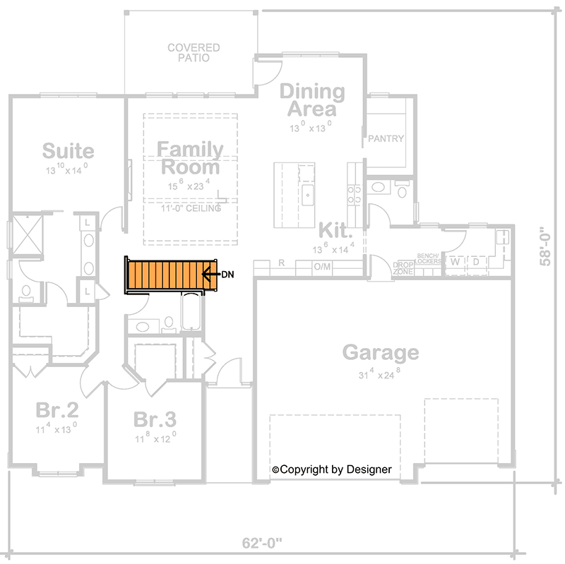 Plan 42693DB: Contemporary One-story Home Plan with Clustered Bedrooms - Floor Plan - 2nd Floor - Contemporary, Ranch