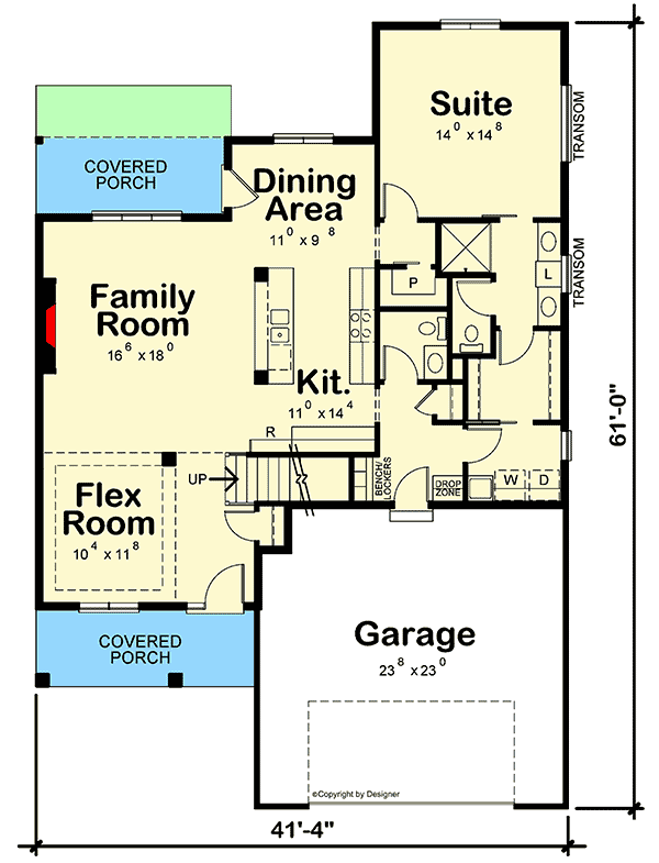 Plan 42697DB: 3-Bed Northwest Home Plan with Flex Room and Main-floor Master Suite - Floor Plan - Main Level - Northwest, Prairie