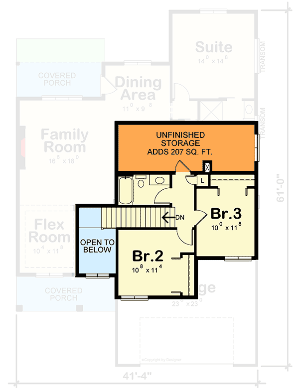 Plan 42697DB: 3-Bed Northwest Home Plan with Flex Room and Main-floor Master Suite - Floor Plan - 2nd Floor - Northwest, Prairie
