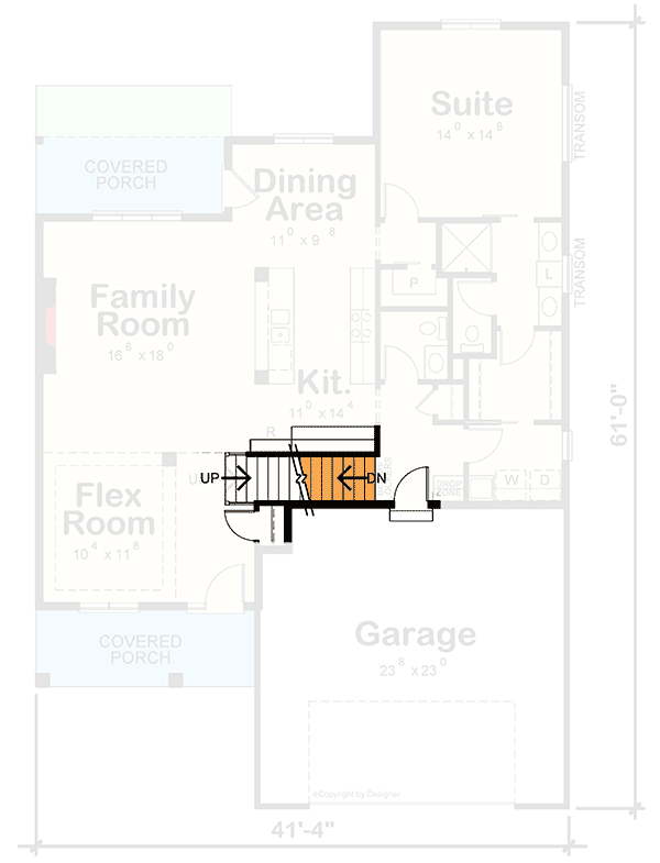 Plan 42697DB: 3-Bed Northwest Home Plan with Flex Room and Main-floor Master Suite - Floor Plan - Optional - Northwest, Prairie