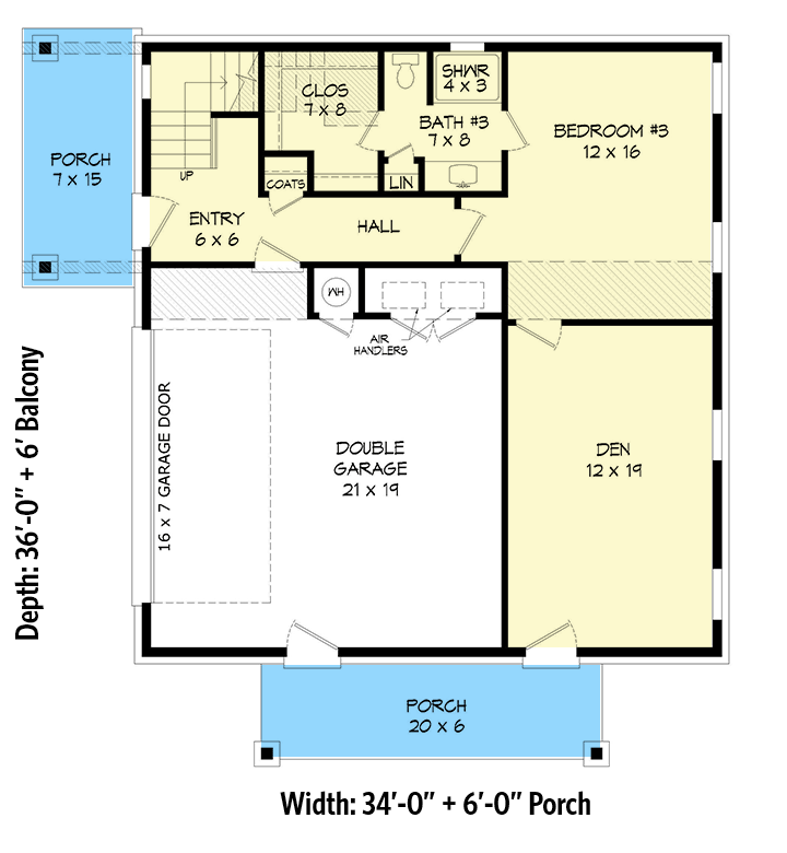Plan 68847VR: Contemporary Mountain Plan with 3rd Floor Rec Room and Office - 2662 Sq Ft - Floor Plan - Main Level - Contemporary, Mid Century Modern, Modern