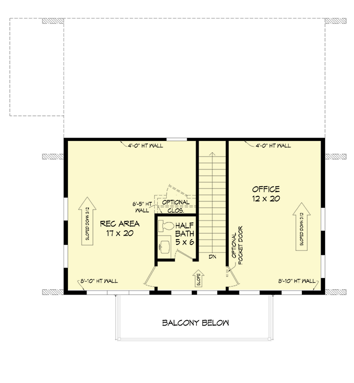 Plan 68847VR: Contemporary Mountain Plan with 3rd Floor Rec Room and Office - 2662 Sq Ft - Floor Plan - Third Level - Contemporary, Mid Century Modern, Modern