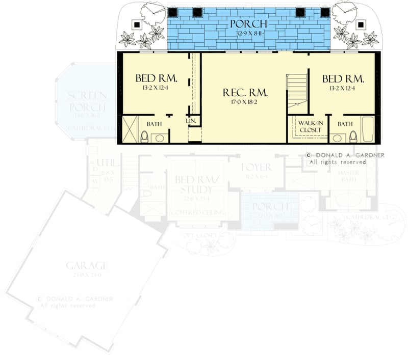 Plan 444032GDN: European Craftsman Plan with Angled Garage and Walkout Basement - Floor Plan - Basement - Craftsman, European, French Country, Rustic