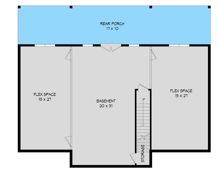 Plan 68849VR: Mountain Ranch For A Sloping Lot with Decks and Porches Front and Back - 1485 Sq Ft - Floor Plan - Basement - Country, Craftsman, Mountain, Ranch