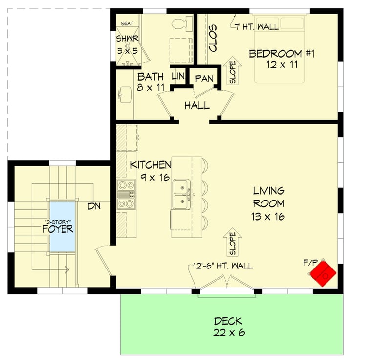 Plan 68855VR: Light-filled Mountain Home Plan with 3-Car Drive-under Garage - Floor Plan - Main Level - Contemporary, Mid Century Modern, Modern, Mountain