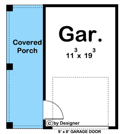 Plan 623054DJ: Modern Farmhouse Detached One-car Garage Plan - Floor Plan - Main Level - Country, Farmhouse, Modern Farmhouse