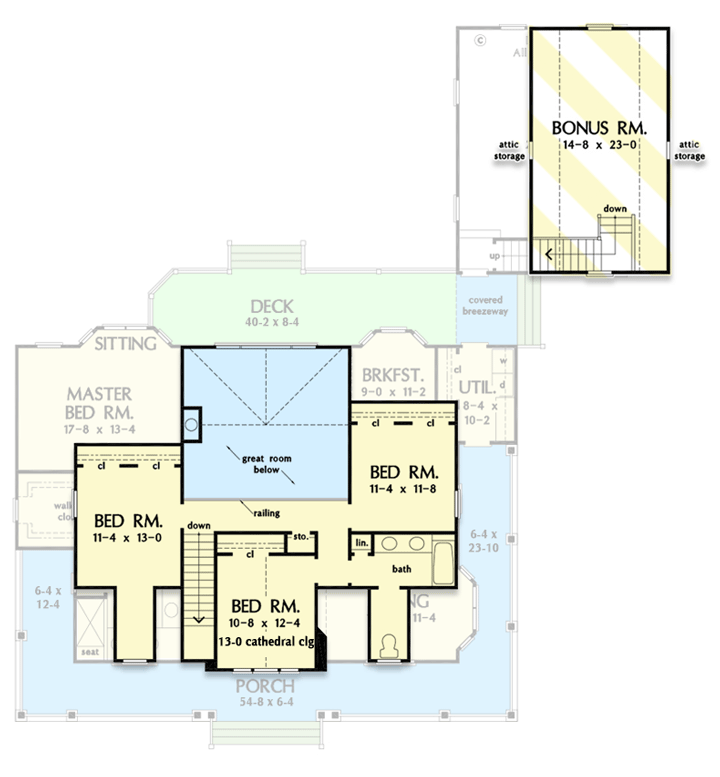 Plan 444064GDN: 4-Bed Country Farmhouse Plan with 2-Story Great Room ...