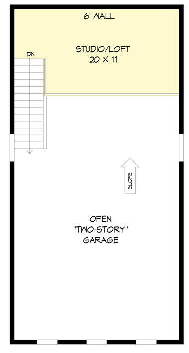 Plan 68870VR: Contemporary Garage with Loft Above - Floor Plan - 2nd Floor - Contemporary, Modern