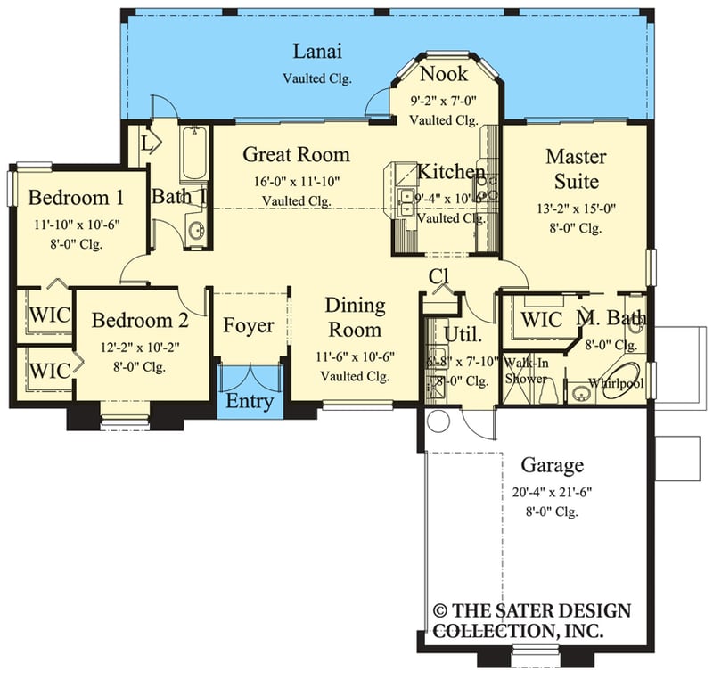 Plan 340096STR: European-inspired Ranch Plan with Split-bed Layout - Floor Plan - Main Level - European, Mediterranean, Ranch, Southwest, Spanish, Transitional