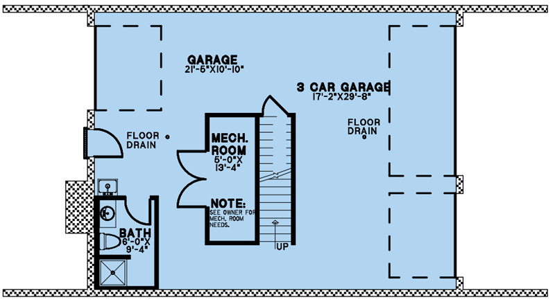 Plan 70727MK: Rustic Country Cottage with 2-Story Great Room and Drive-Under Garage - Floor Plan - Lower Level - Bungalow, Cape Cod, Cottage, Country, Rustic