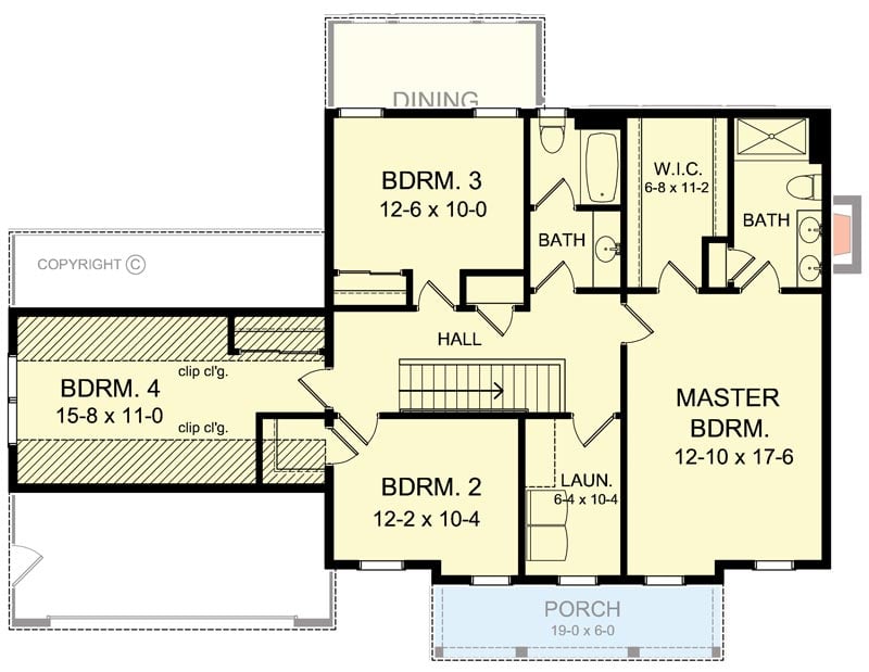 Plan 790115GLV: Exclusive Traditional House Plan with Study and Second-level Bedrooms - Floor Plan - 2nd Floor - Traditional