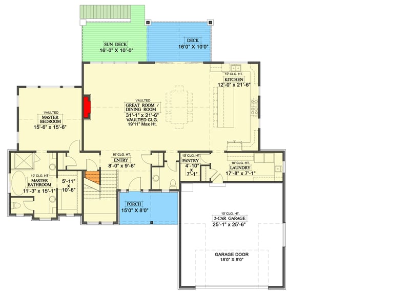Plan 365019PED: Exclusive New American Craftsman Home with Optional Finished Basement - Floor Plan - Main Level - Craftsman, Mountain, New American
