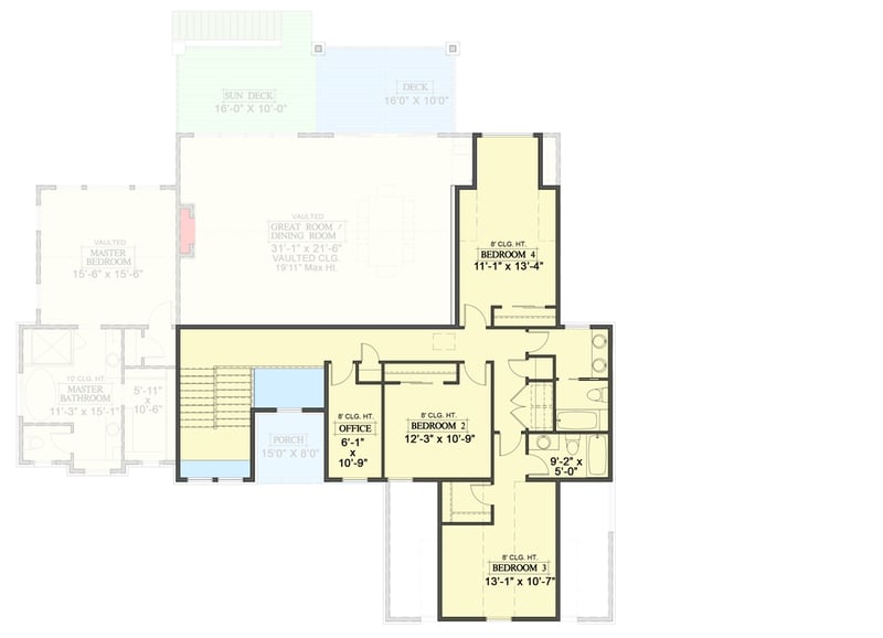 Plan 365019PED: Exclusive New American Craftsman Home with Optional Finished Basement - Floor Plan - 2nd Floor - Craftsman, Mountain, New American