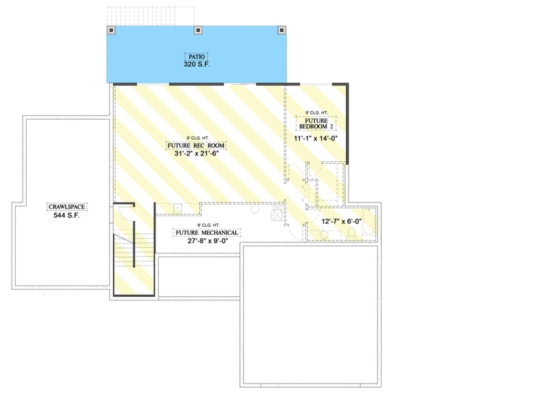 Plan 365019PED: Exclusive New American Craftsman Home with Optional Finished Basement - Floor Plan - Optionally Finished Lower Level - Craftsman, Mountain, New American