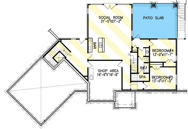Plan 25714GE: New American Farmhouse Plan with Bonus Room Over the Garage and Walkout Basement - Floor Plan - Optionally Finished Basement - Craftsman, Mountain, New American, Ranch, Rustic