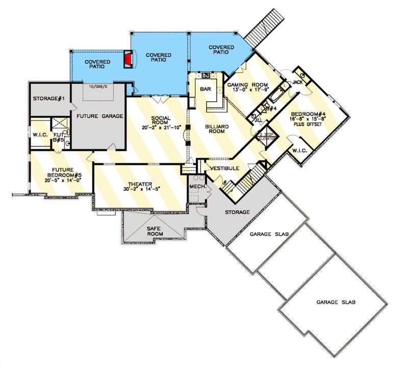 Plan 25730GE: Spacious Country House Plan with In-law Suite and Finished Basement - Floor Plan - Optionally Finished Lower Level - Craftsman, Mountain, New American, Rustic