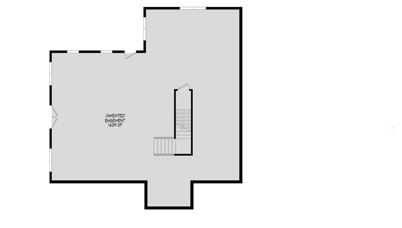 Plan 68917VR: Mountain Farmhouse with a Wraparound Porch and Two Master Suites - Floor Plan - Basement - Country, Farmhouse, Mountain