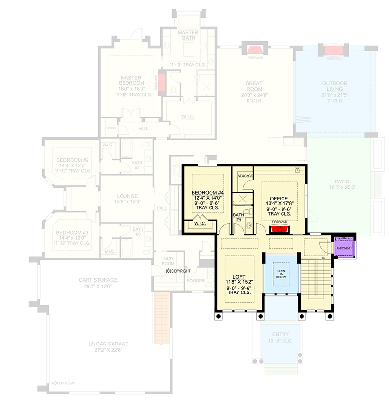Plan 86098BW: 2-Story Luxury Modern House Plan with Expansive Outdoor Living Space - Floor Plan - 2nd Floor - Coastal, Coastal Contemporary, Contemporary, Modern, Southern, Transitional