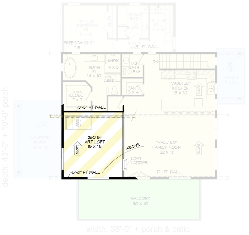 Plan 68957VR: Expanded 3-Bed Modern Mountain Home with Loft - 2442 Sq Ft - Floor Plan - 3rd Floor - Contemporary, Modern, Mountain, Vacation