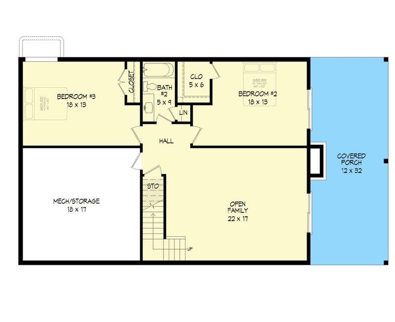 Plan 68963VR: Side-sloping Mountain Home Plan with 2-Story Great Room - Floor Plan - Lower Level - Contemporary, Mountain, Rustic, Vacation
