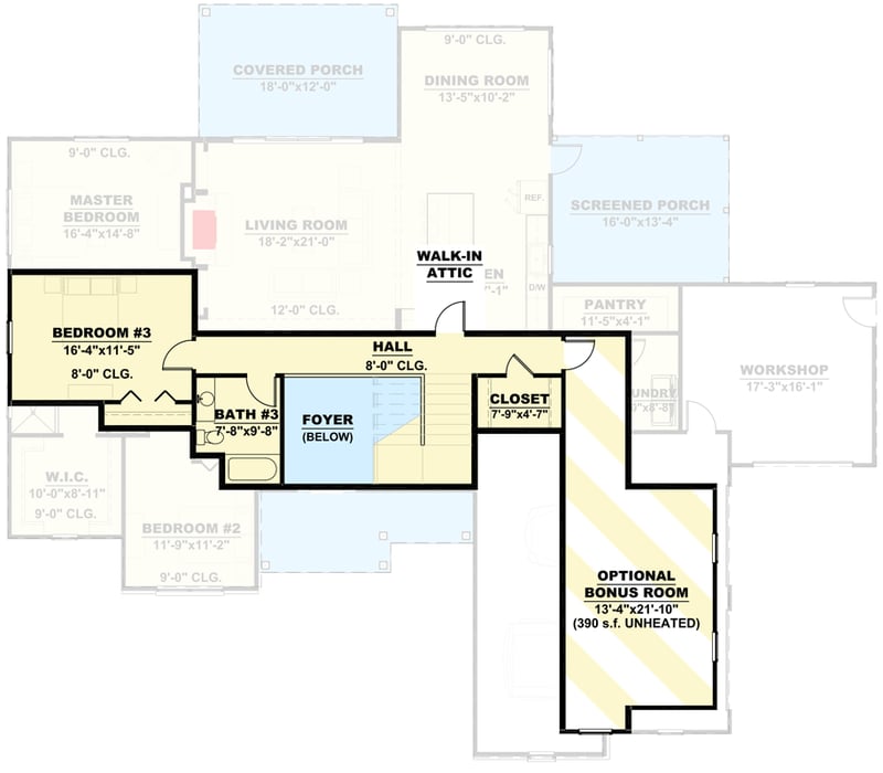 Plan 810001RBT: Country Craftsman Plan with Workshop - Floor Plan - 2nd Floor - Country, Craftsman, Traditional