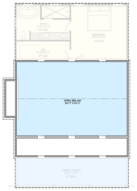 Plan 150013HRP: Exclusive 1-Bed Farmhouse Cottage Plan with High Ceilings - Floor Plan - 2nd Floor - Cottage, Country, Farmhouse, Rustic, Traditional, Vacation