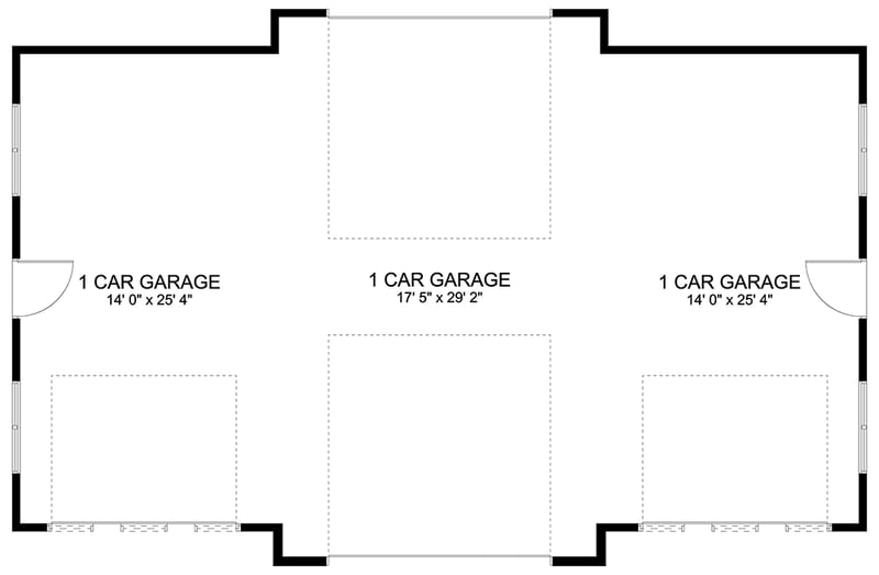 Plan 61283UT: Rustic Contemporary RV Garage with Drive-through Bay - Floor Plan - Main Level - Contemporary, Mountain, New American