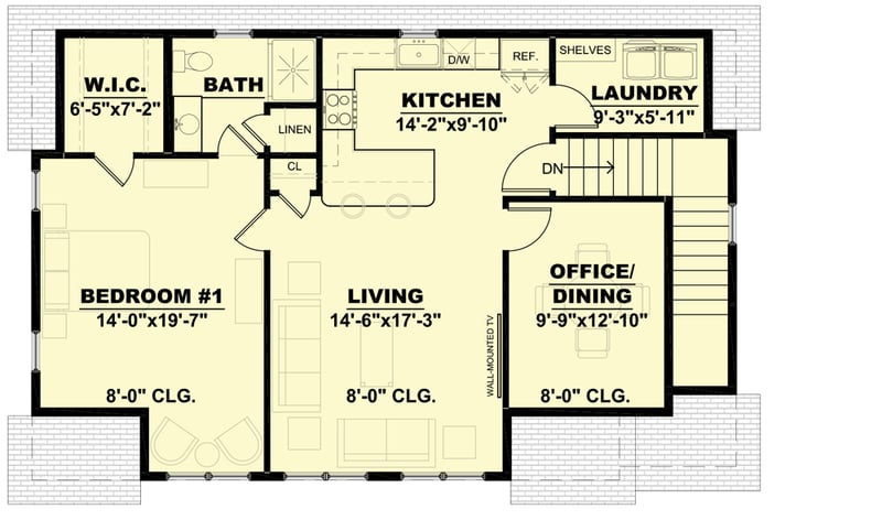 Plan 810003RBT:  Carriage House Plan with 1-Bed Apartment - Floor Plan - 2nd Floor - Carriage, Country, Craftsman