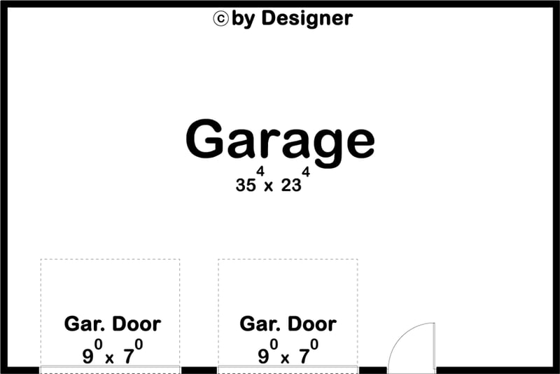 Plan 623098DJ: 24-foot Deep 2-car Garage Plan - Floor Plan - Main Level - Country, Traditional